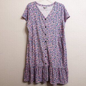 J. Jill Floral Print Button-Front Dress